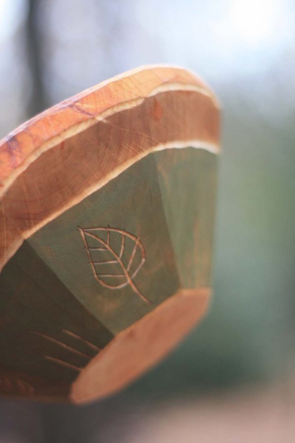 Forest green Alder leaf bowl